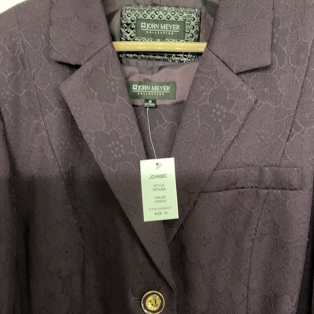 JOHN MEYER. Purple Long Coat with Gold Buttons. 2 PIEZAS SIZE 16 - Picture 3 of 15